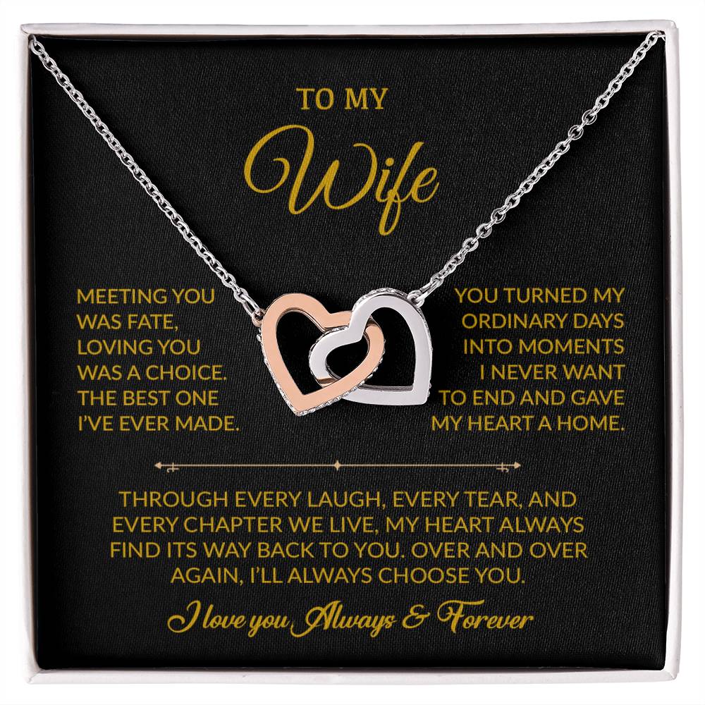 To My Wife Necklace, Gift For Wife, Anniversary Gift For Wife, Necklace For Wife 1_8_Gold