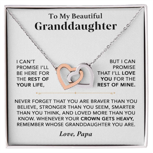 To My Granddaughter Necklace, Granddaughter Gift from Grandma, Gift from Grandpa_Papa