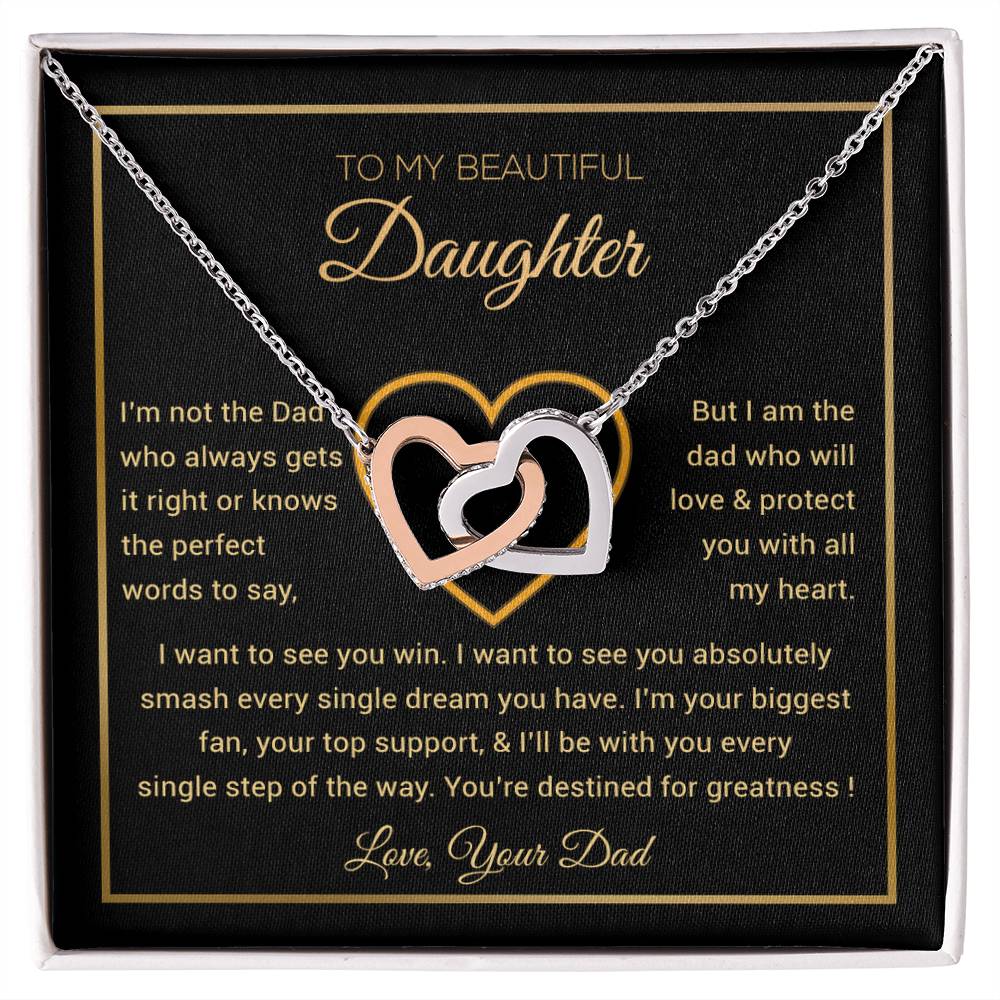 To My Daughter Necklace, Gift for Daughter from Dad, Father Daughter Necklace 9_6_Gold