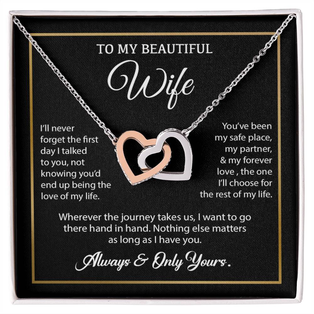To My Wife Necklace, Gift For Wife, Anniversary Gift For Wife, Necklace For Wife 24_7_Black