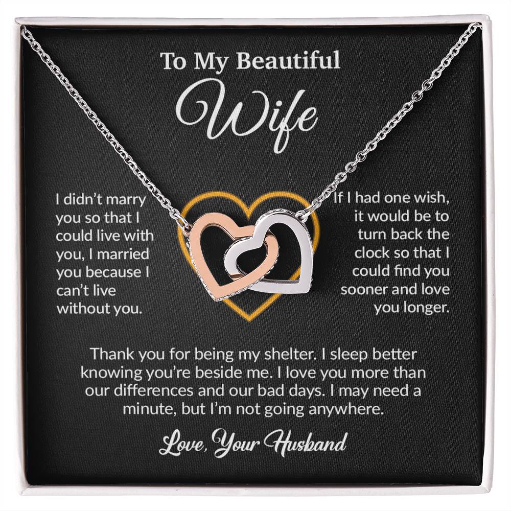 To My Wife Necklace, Gift For Wife, Anniversary Gift For Wife, Necklace For Wife 13_6_Black