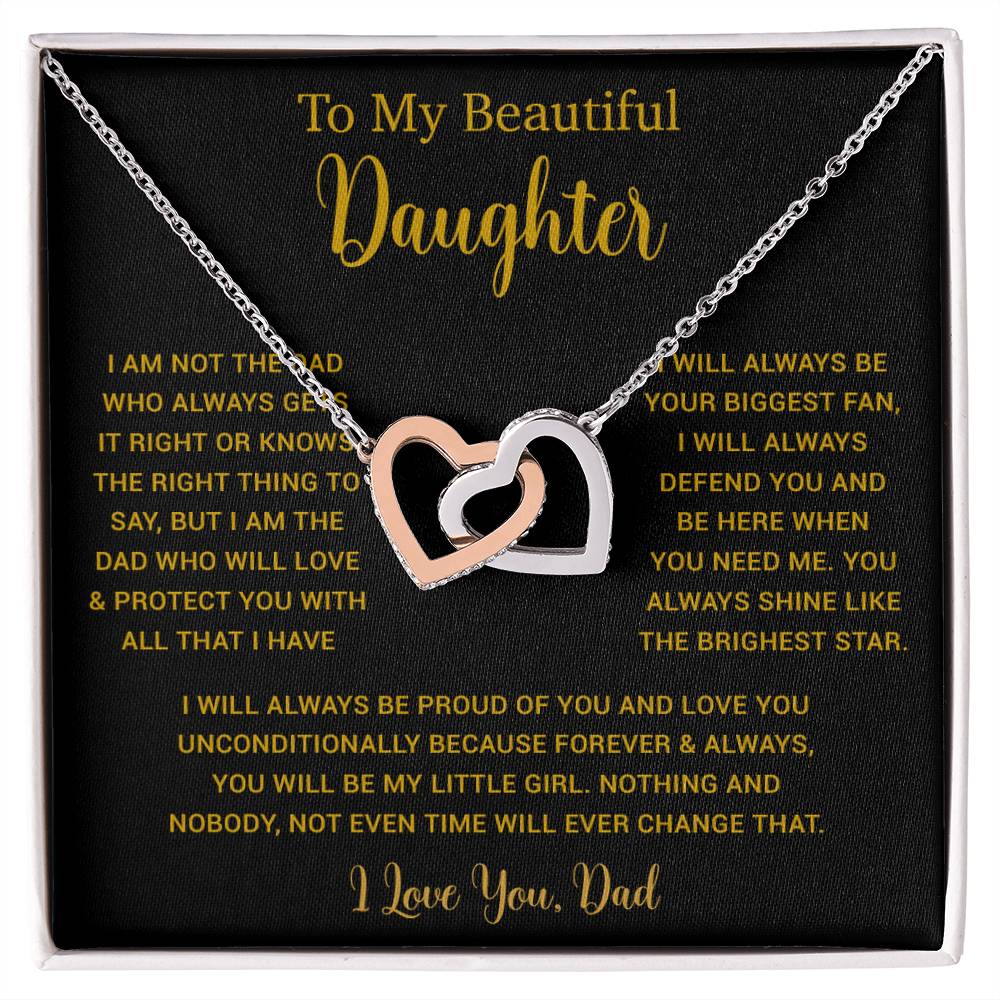 To My Daughter Necklace, Gift for Daughter from Dad, Father Daughter Necklace  6_5_Gold