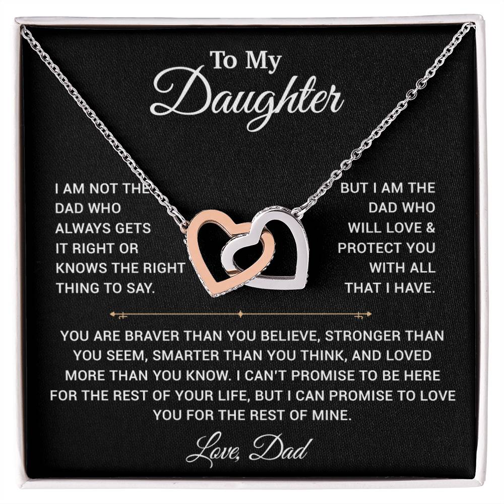To My Daughter Necklace, Gift for Daughter from Dad, Father Daughter Necklace 3_4_Black