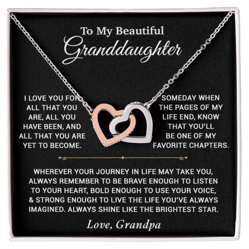 To My Granddaughter Necklace, Birthday Gift For Granddaughter, Birthday Gifts 12_6_Black