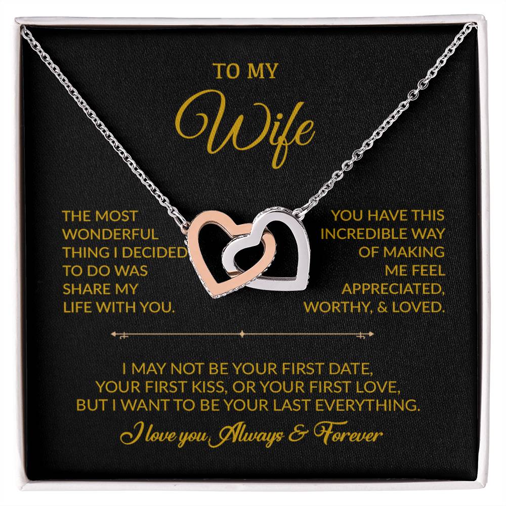 To My Wife Necklace, Gift For Wife, Anniversary Gift For Wife, Necklace For Wife 12_8_Gold