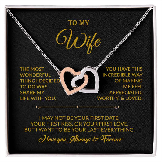To My Wife Necklace, Gift For Wife, Anniversary Gift For Wife, Necklace For Wife 12_8_Gold