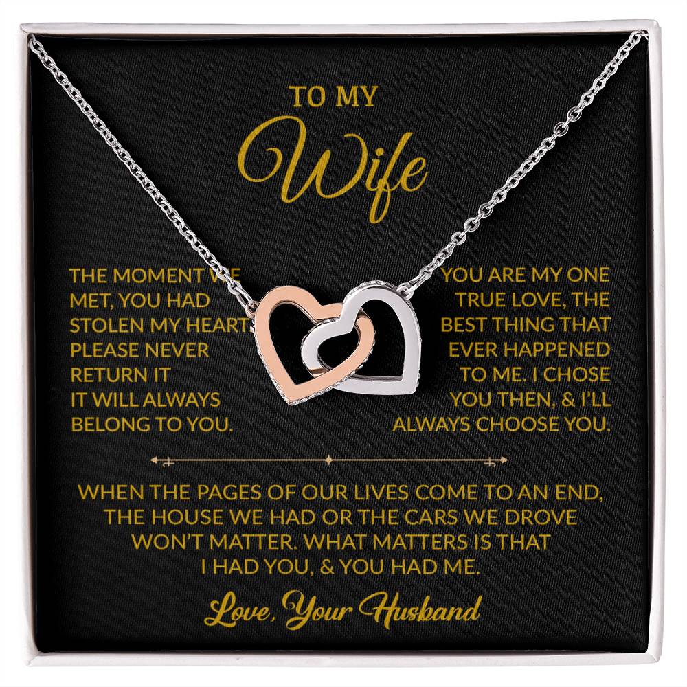 To My Wife Necklace, Gift For Wife, Anniversary Gift For Wife, Necklace For Wife 1_9_Gold