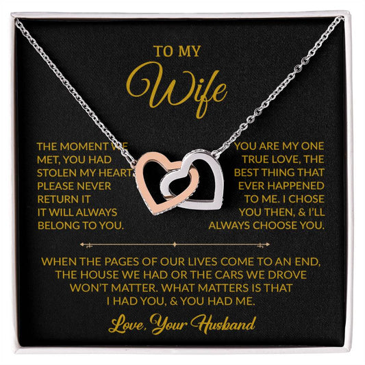 To My Wife Necklace, Gift For Wife, Anniversary Gift For Wife, Necklace For Wife 1_9_Gold