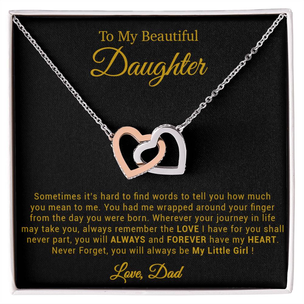 To My Daughter Necklace, Gift for Daughter from Dad, Father Daughter Necklace 21_4_Gold