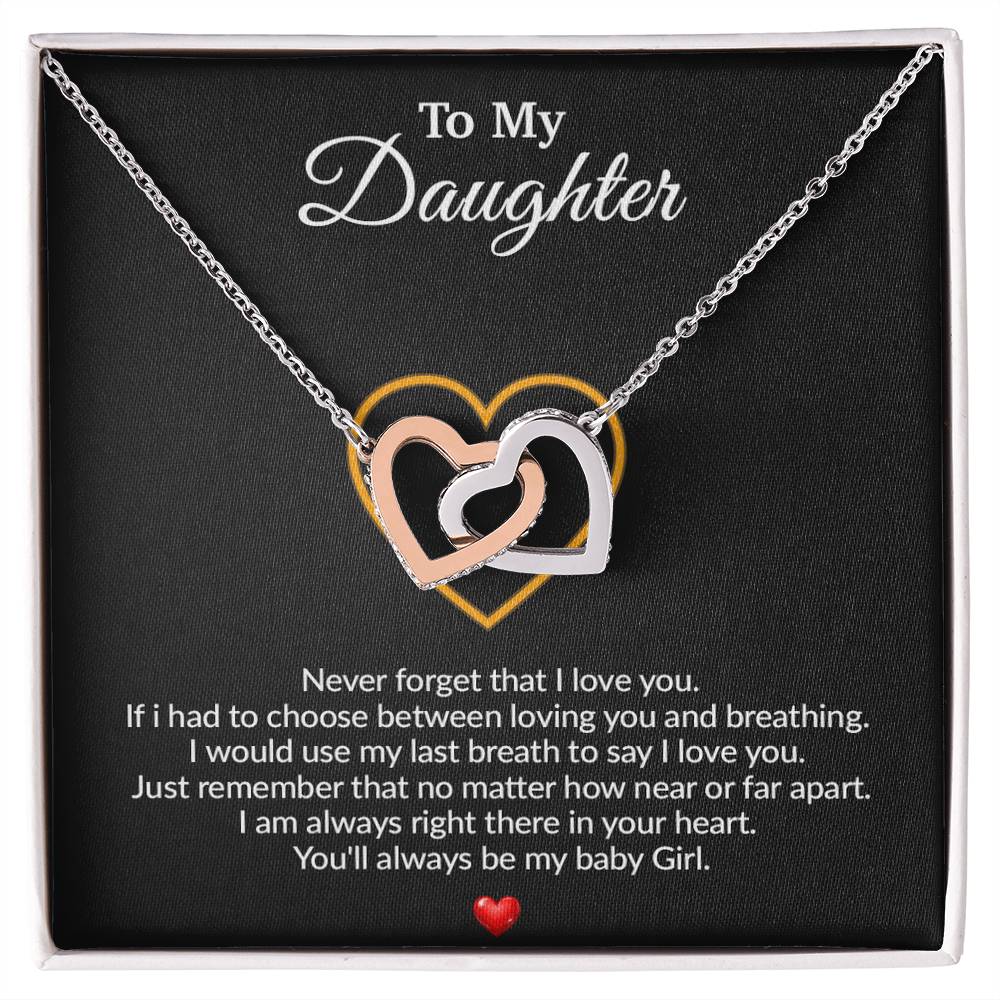 To My Daughter Necklace, Gift for Daughter from Dad, Father Daughter Necklace 11_8_Black