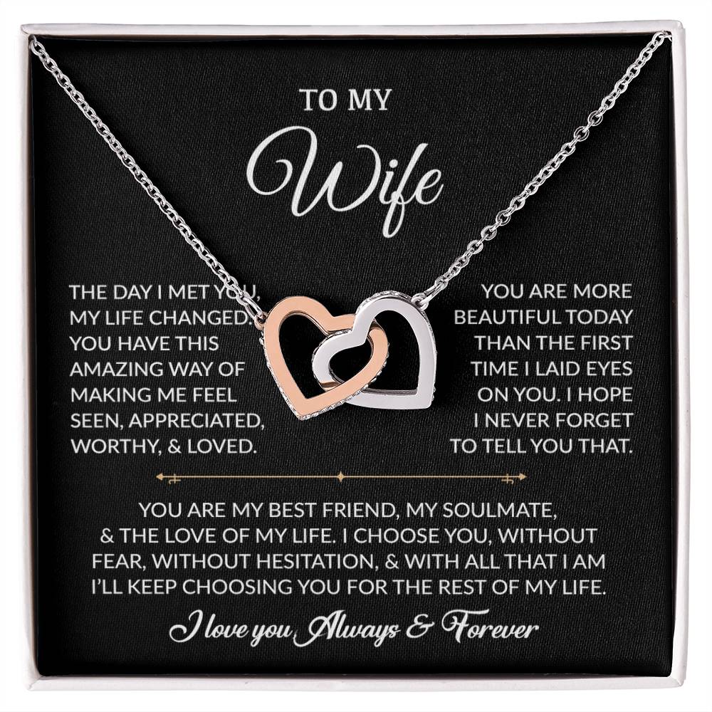 To My Wife Necklace, Gift For Wife, Anniversary Gift For Wife, Necklace For Wife 15_8_Black