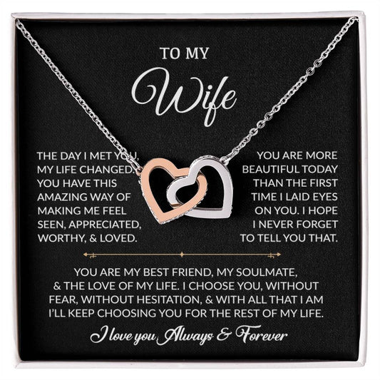To My Wife Necklace, Gift For Wife, Anniversary Gift For Wife, Necklace For Wife 15_8_Black