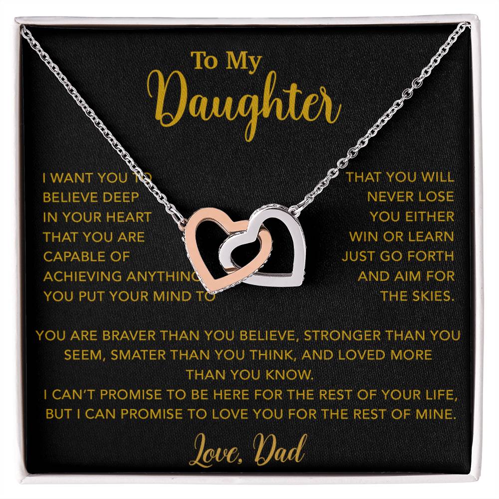 To My Daughter Necklace, Gift for Daughter from Dad, Father Daughter Necklace 18_5_Gold