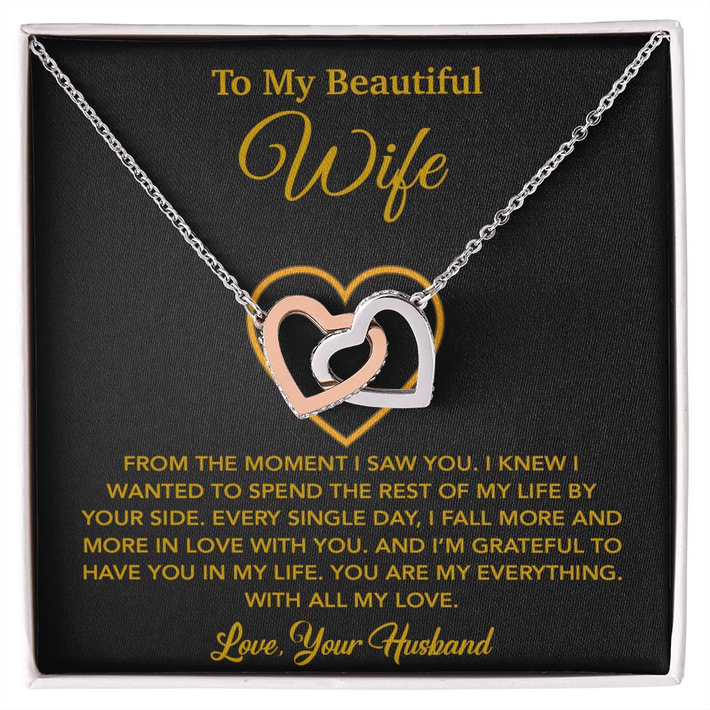 To My Wife Necklace, Gift For Wife, Anniversary Gift For Wife, Necklace For Wife 27_5_Gold
