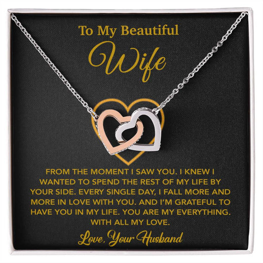 To My Wife Necklace, Gift For Wife, Anniversary Gift For Wife, Necklace For Wife 27_5_Gold
