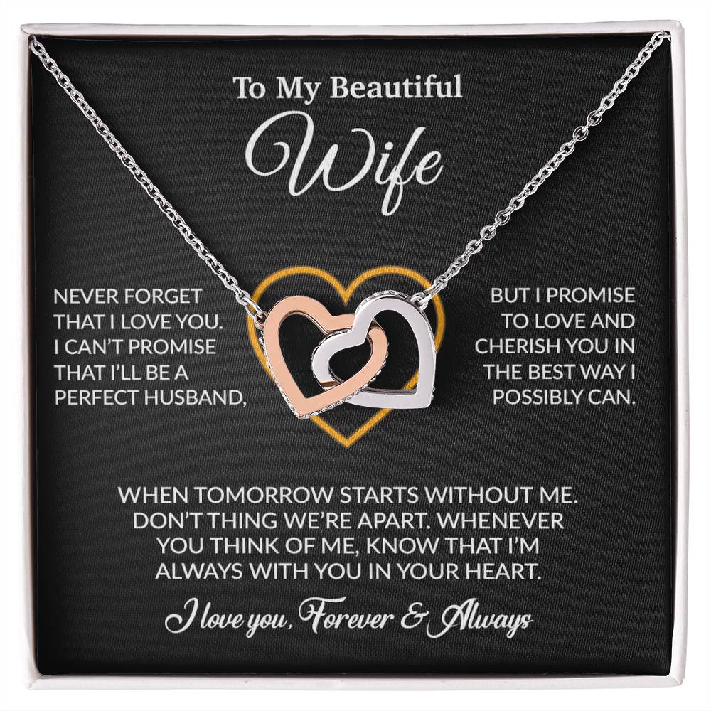 To My Wife Necklace, Gift For Wife, Anniversary Gift For Wife, Necklace For Wife 14_6_Black