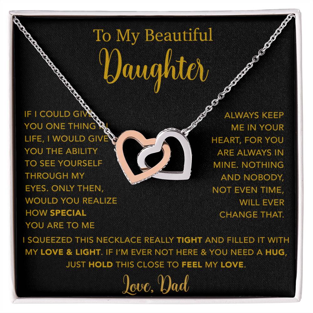 To My Daughter Necklace, Gift for Daughter from Dad, Father Daughter Necklace  4_5_Gold
