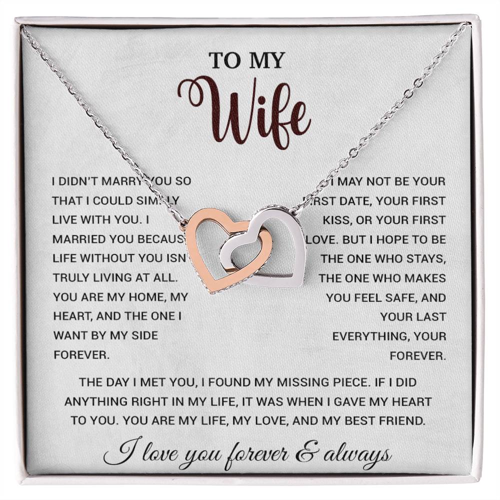 To My Wife Necklace, Gift For Wife, Anniversary Gift For Wife, Necklace For Wife 21_9_White