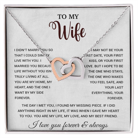 To My Wife Necklace, Gift For Wife, Anniversary Gift For Wife, Necklace For Wife 21_9_White