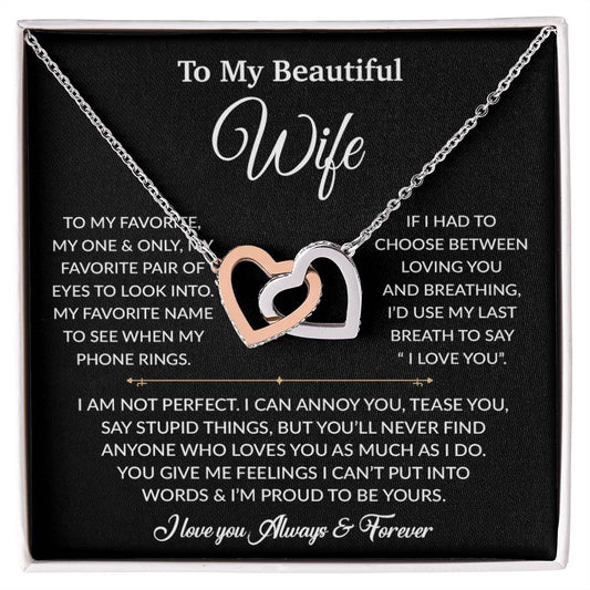 To My Wife Necklace, Gift For Wife, Anniversary Gift For Wife, Necklace For Wife 7_6_Black