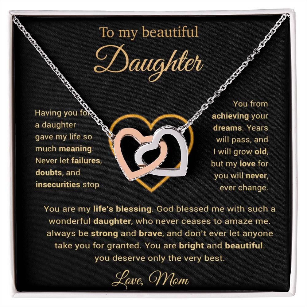 To My Daughter Necklace, Gift for Daughter from Mom, Daughter Mother Necklace 25_3_Gold
