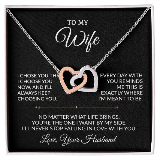 To My Wife Necklace, Gift For Wife, Anniversary Gift For Wife, Necklace For Wife 28_8_Black