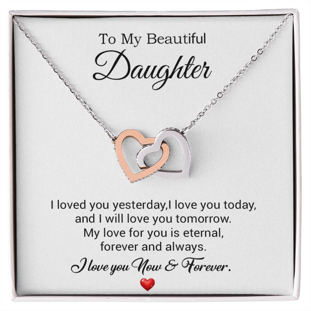 To My Daughter Necklace, Gift For Daughter From Dad, Daughter Father Necklace 30_7_White