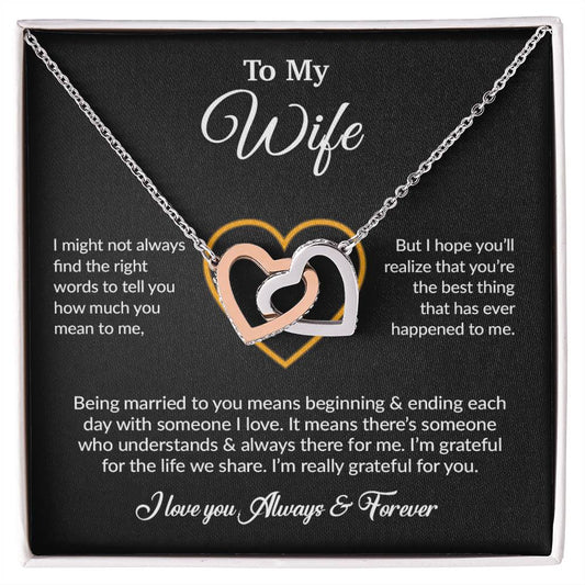 To My Wife Necklace, Gift For Wife, Anniversary Gift For Wife, Necklace For Wife 15_6_Black
