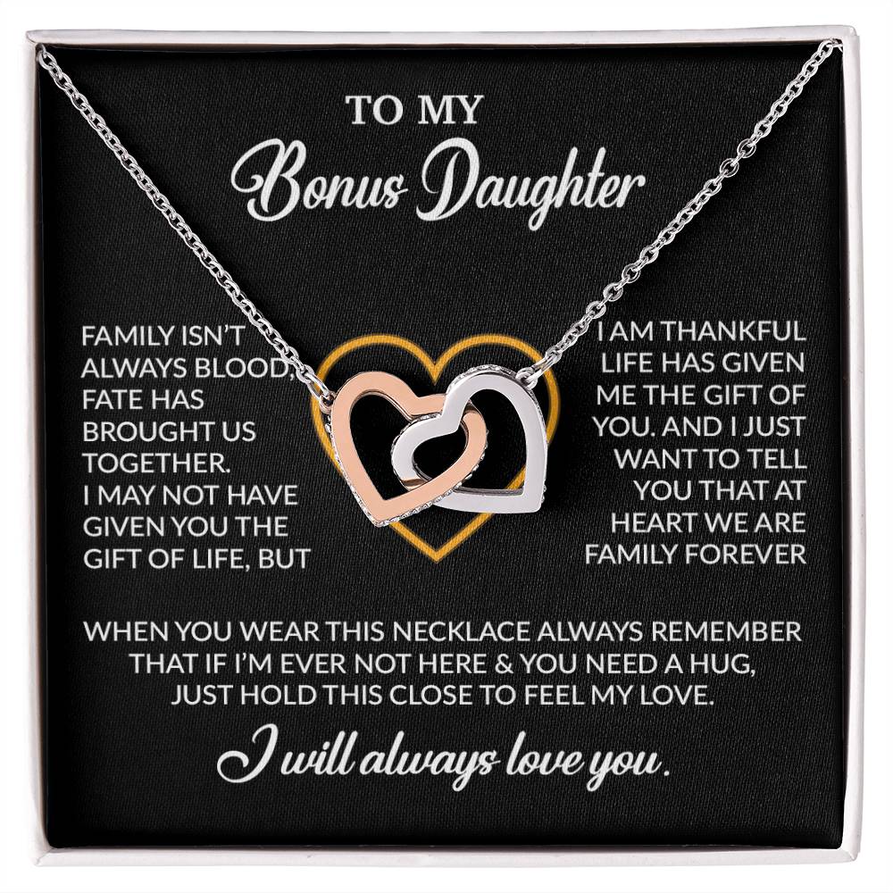 To My Bonus Daughter Necklace, Gift for Bonus Daughter, Step Daughter Birthday 24_12_Black