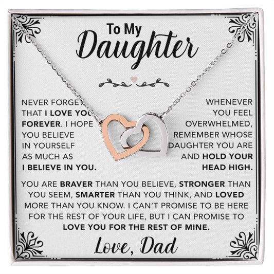 To My Daughter Necklace, Gift for Daughter from Dad, Father Daughter Necklace 30_11