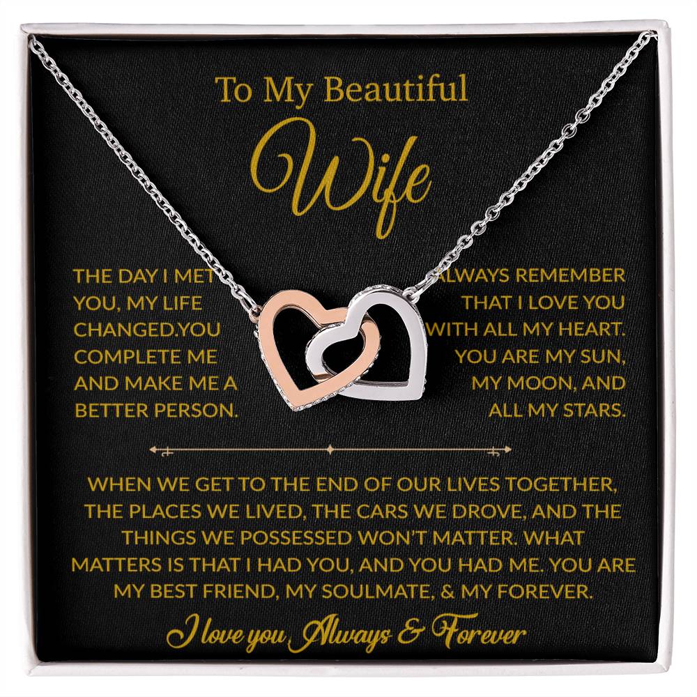 To My Wife Necklace, Gift For Wife, Anniversary Gift For Wife, Necklace For Wife 22_6_Gold