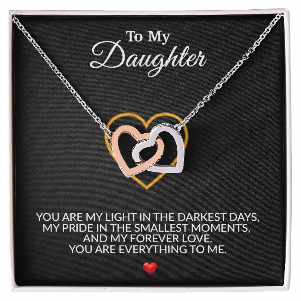 To My Daughter Necklace, Gift for Daughter from Dad, Father Daughter Necklace 16_8_Black