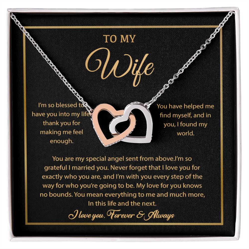 To My Wife Necklace, Gift For Wife, Anniversary Gift For Wife, Necklace For Wife 21_7_Gold