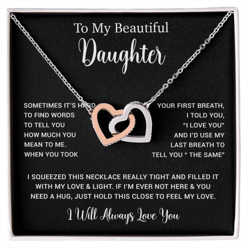 To My Daughter Necklace, Gift for Daughter from Dad, Father Daughter Necklace  11_5_Black