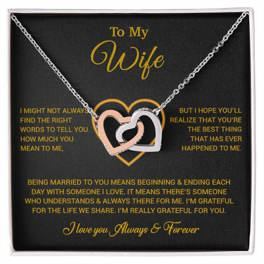 To My Wife Necklace, Gift For Wife, Anniversary Gift For Wife, Necklace For Wife 20_6_Gold