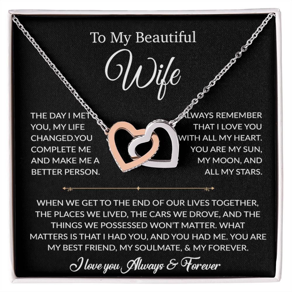 To My Wife Necklace, Gift For Wife, Anniversary Gift For Wife, Necklace For Wife 22_6_Black
