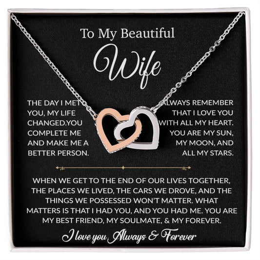 To My Wife Necklace, Gift For Wife, Anniversary Gift For Wife, Necklace For Wife 22_6_Black