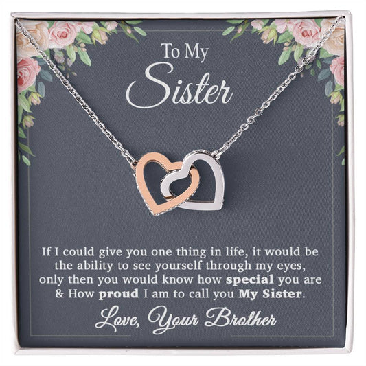 To My Sister Necklace, Brother to Sister, Birthday gift For Sister from Brother