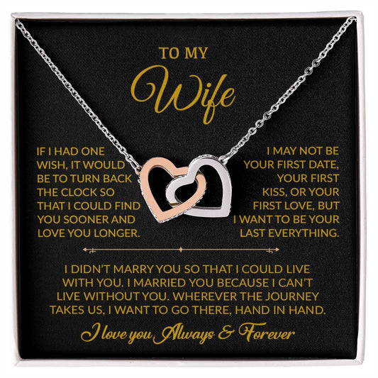 To My Wife Necklace, Gift For Wife, Anniversary Gift For Wife, Necklace For Wife 5_8_Gold