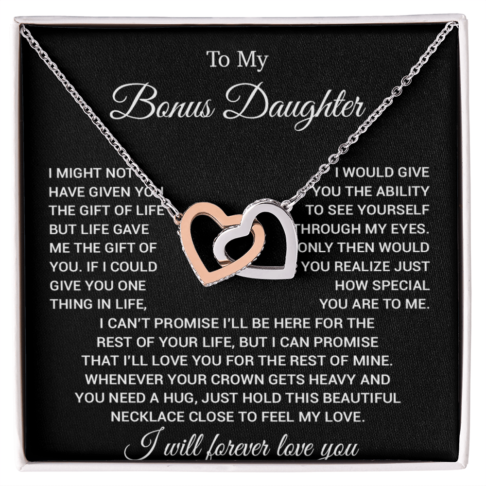 To My Bonus Daughter Necklace, Gift for Bonus Daughter, Step Daughter Birthday 23_11_Black