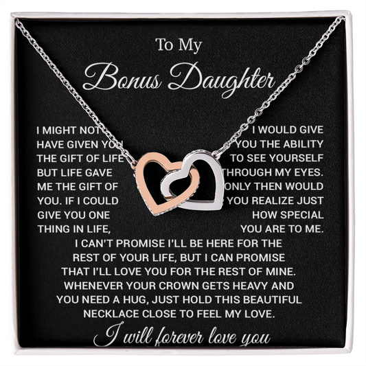 To My Bonus Daughter Necklace, Gift for Bonus Daughter, Step Daughter Birthday 23_11_Black