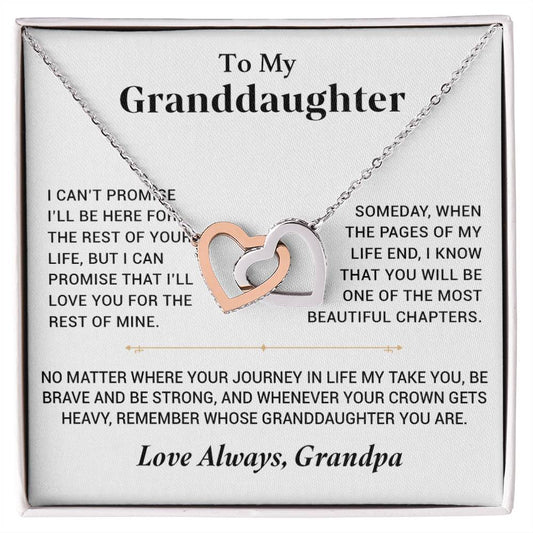 To My Granddaughter Necklace, Granddaughter Necklace Gift from Grandfather