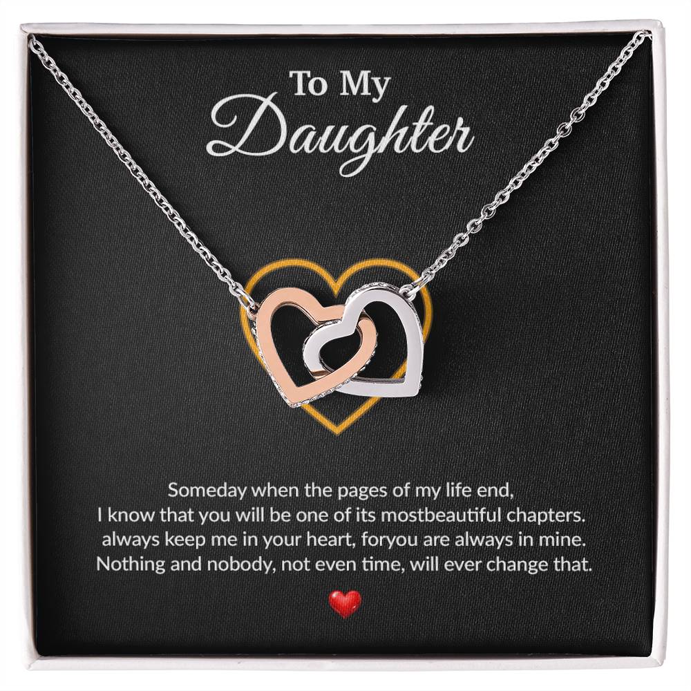 To My Daughter Necklace, Gift for Daughter from Dad, Father Daughter Necklace 14_8_Black