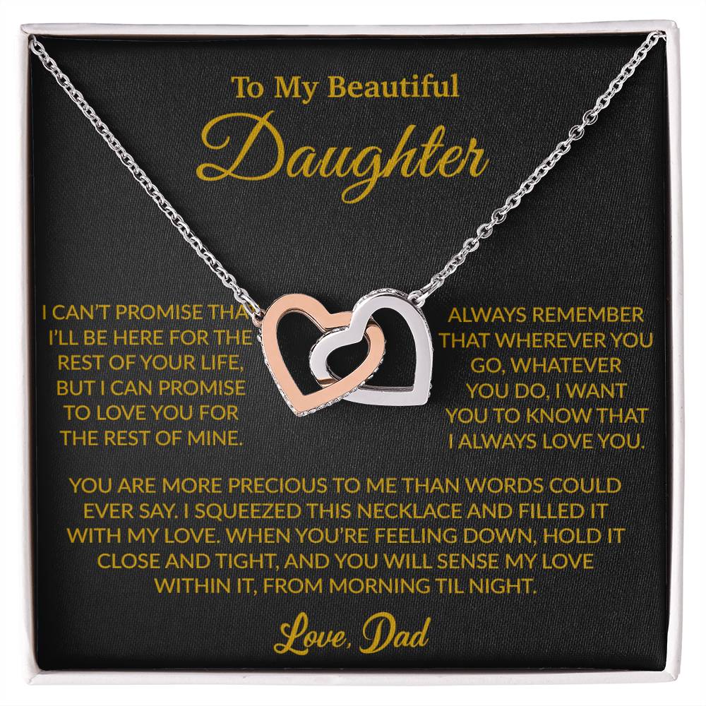 To My Daughter Necklace, Gift for Daughter from Dad, Father Daughter Necklace 8_6_Gold