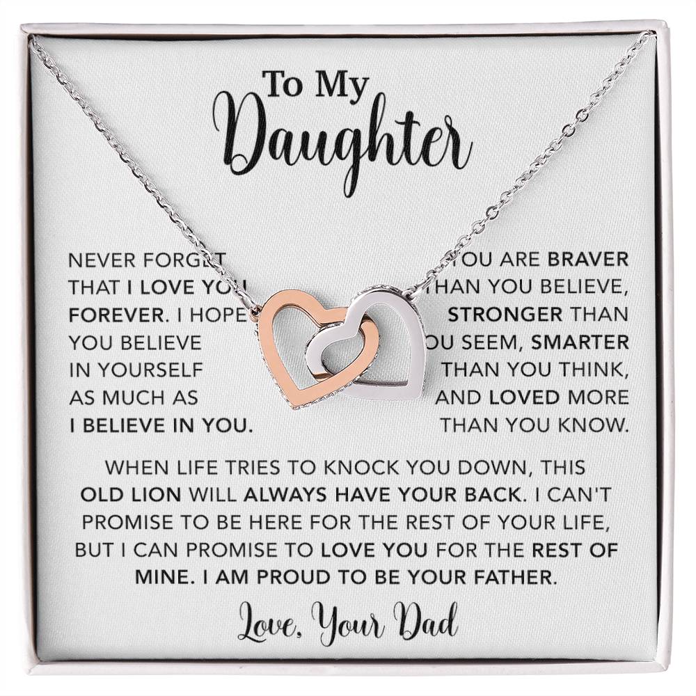 To My Daughter Necklace Gift for Daughter from Dad,Daughter Father Necklace 15_4_White