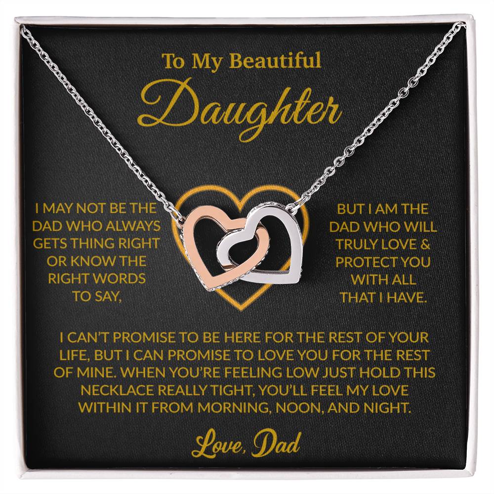 To My Daughter Necklace, Gift for Daughter from Dad, Father Daughter Necklace 16_6_Gold