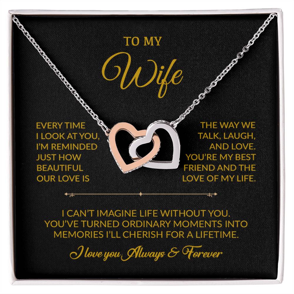 To My Wife Necklace, Gift For Wife, Anniversary Gift For Wife, Necklace For Wife 13_8_Gold