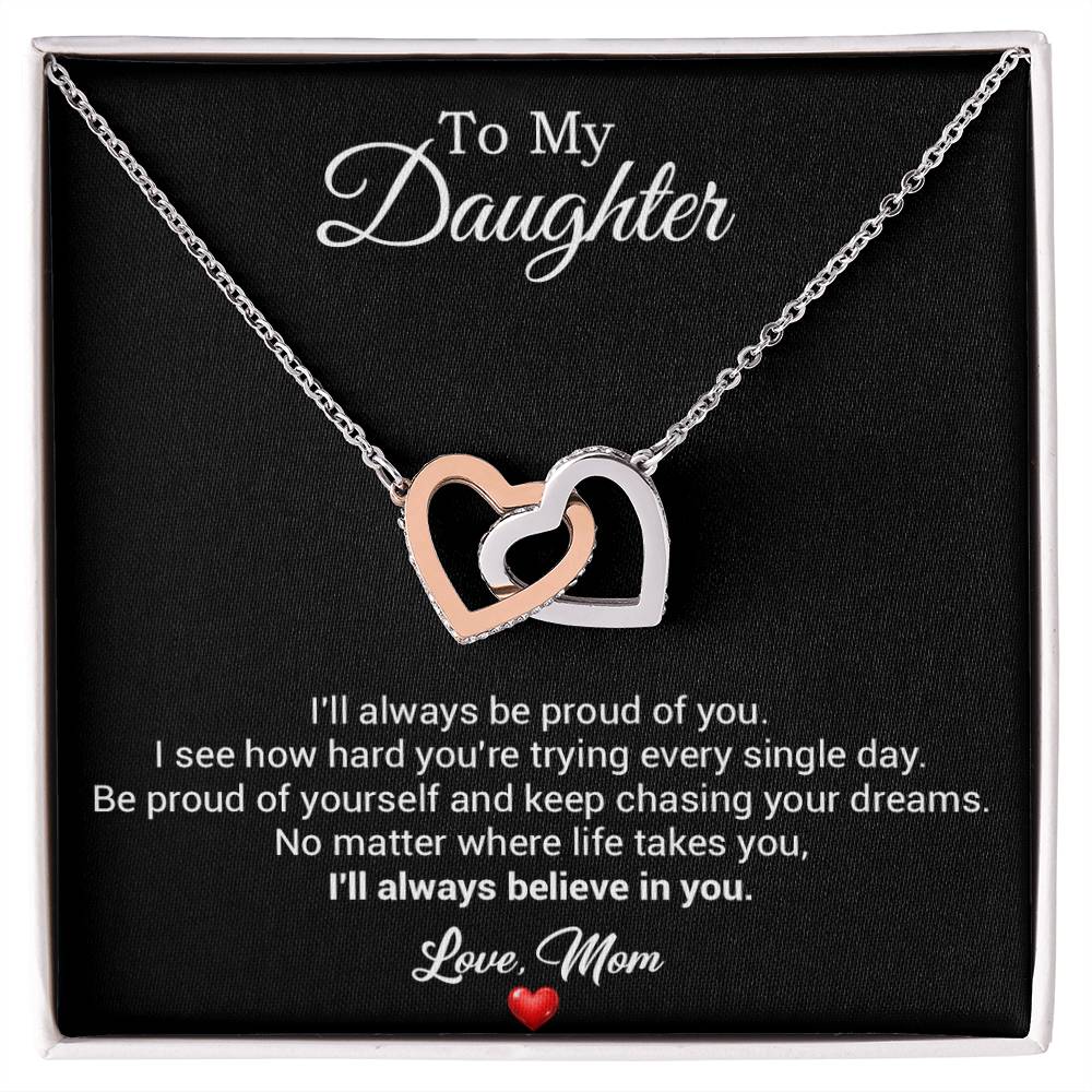 To My Daughter Necklace, Gift For Daughter From Dad, Daughter Father Necklace 2_8_Black