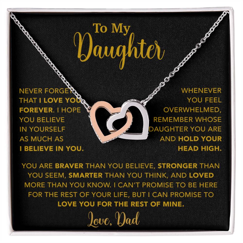 To My Daughter Necklace, Gift for Daughter from Dad, Father Daughter Necklace  9_4_Gold