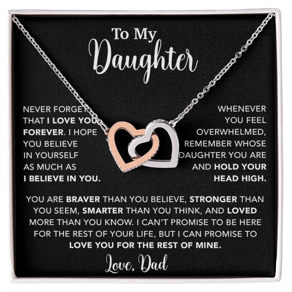 To My Daughter Necklace, Gift for Daughter from Dad, Father Daughter Necklace  9_4_Black